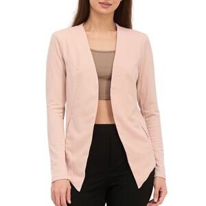 BCBGeneration NWT Pastel Pink Open Front Collarless Textured Blazer Jacket